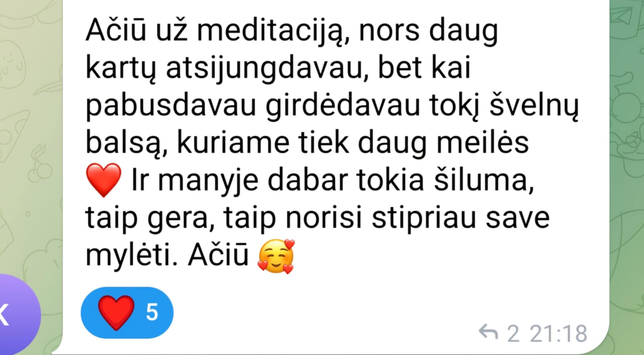 Grupės narės atsiliepimas