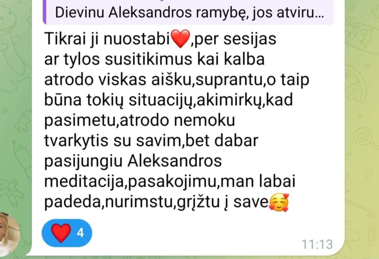 Grupės narės atsiliepimas