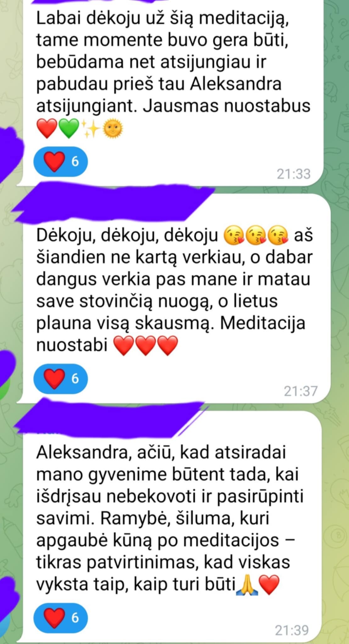 Grupės narės atsiliepimas