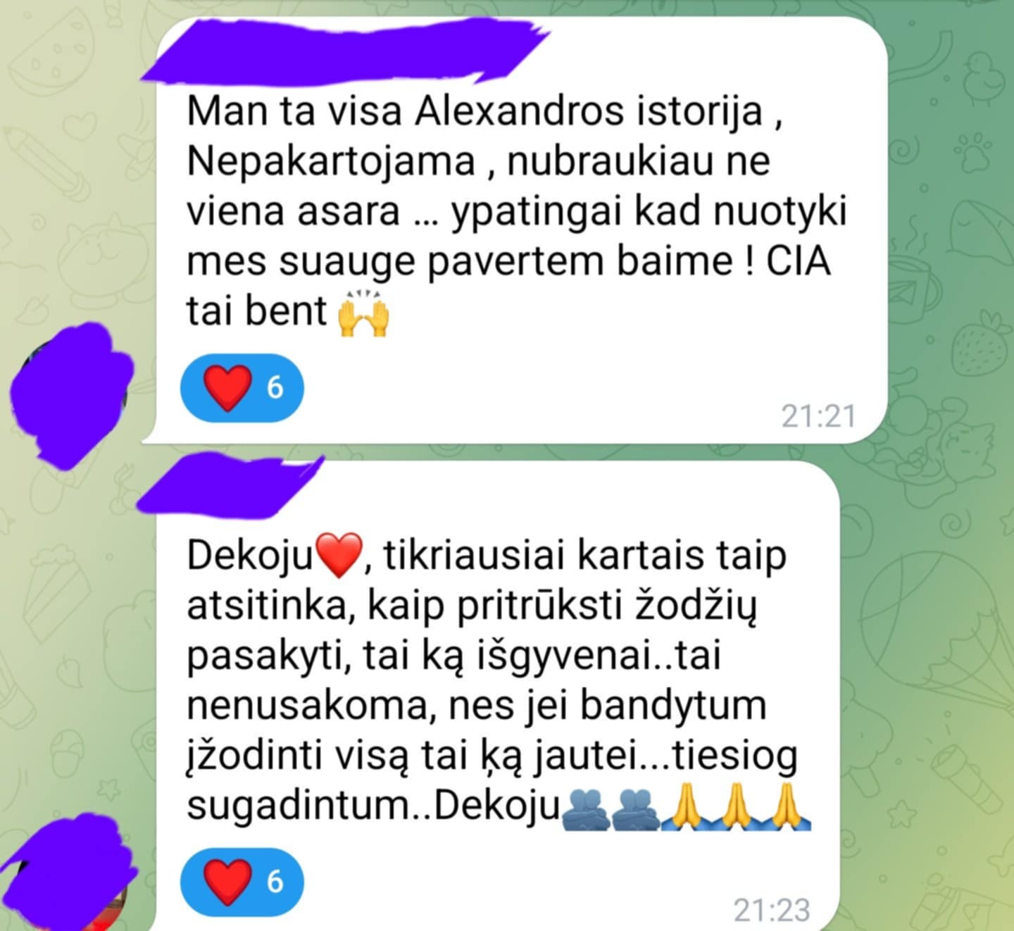 Grupės narės atsiliepimas