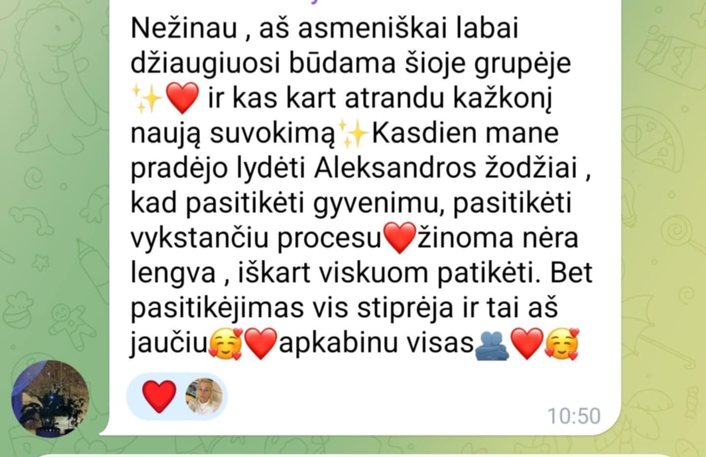 Grupės narės atsiliepimas